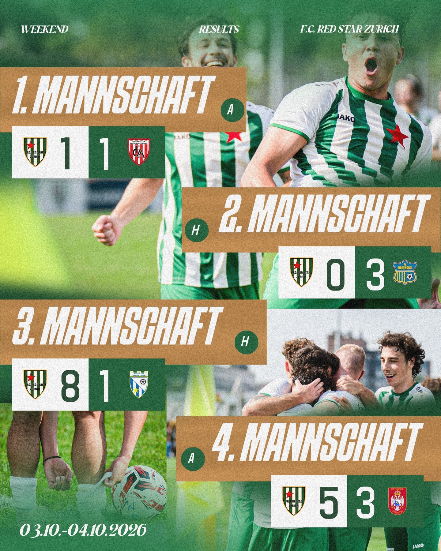 SPIELTAG-BILANZ ⚽️

Wie es für die Aktiven gelaufen ist, seht ihr oben ⬆️

Danke an Spieler, Trainer und alle, die mitge
