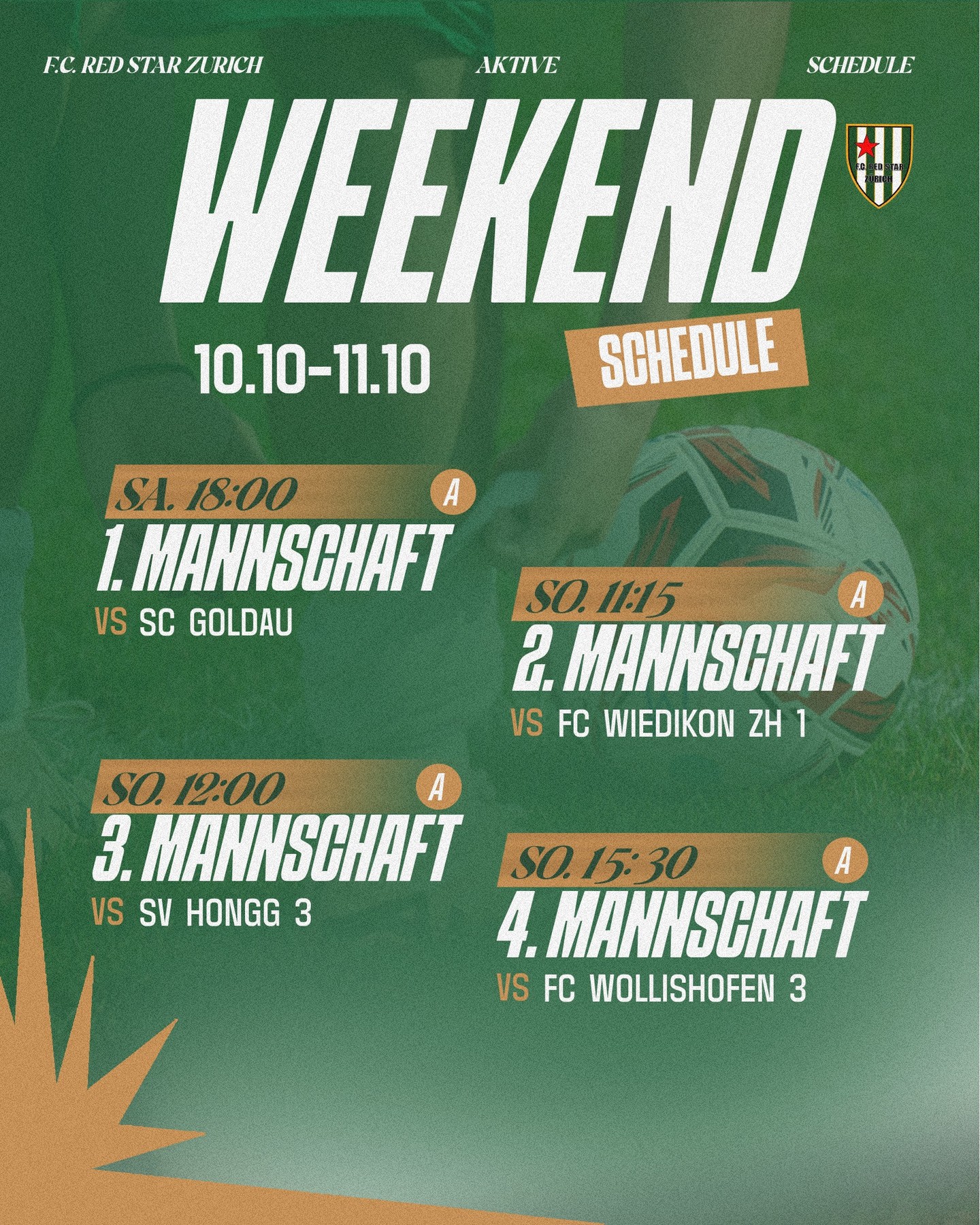 UNSERE SPIELE ⚽️

Die Aktiven sind wieder im Einsatz. Alle Details in der Übersicht ⬆️

Man sieht sich am Spielfeldrand.