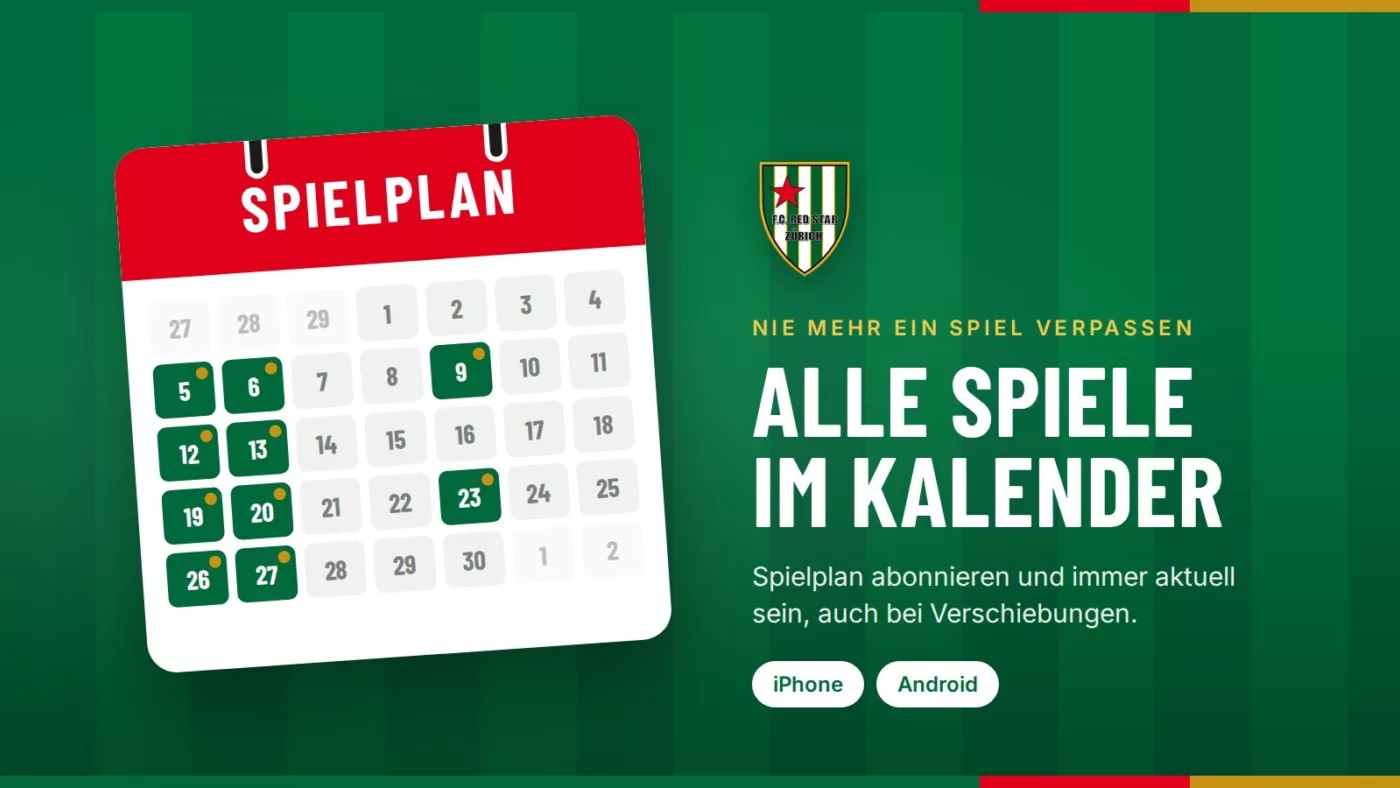 Alle Spiele im Kalender: Spielplan abonnieren für iPhone und Android