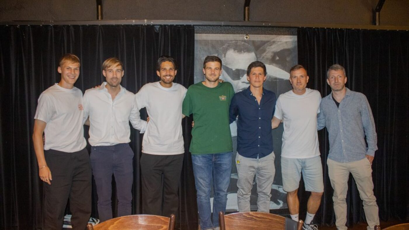 Der neue Vorstand (v. l. n. r.): Flin Jaggy (Spiko), Marco Schmid (Finanzen), Valerio Theaver (Events/Medien), Yves Scherrer (Vizepräsident), Jan Hartmann (Sponsoring), Sandro Lang (Präsident) und Marcus Meier (Sport).