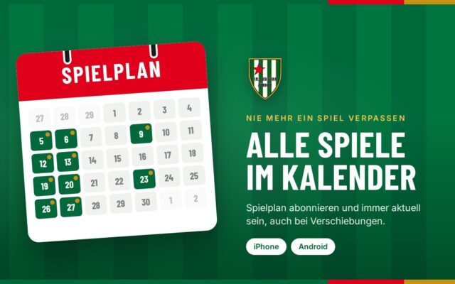 Alle Spiele im Kalender: Spielplan abonnieren für iPhone und Android